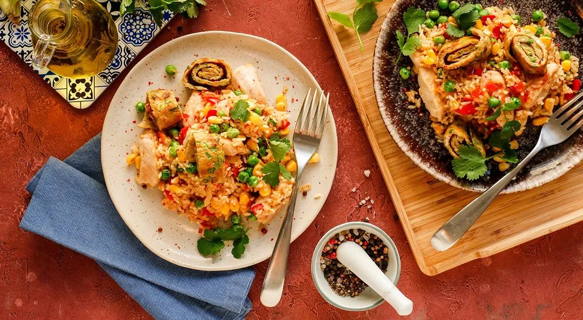 Гавайская смесь с рисом и курицей