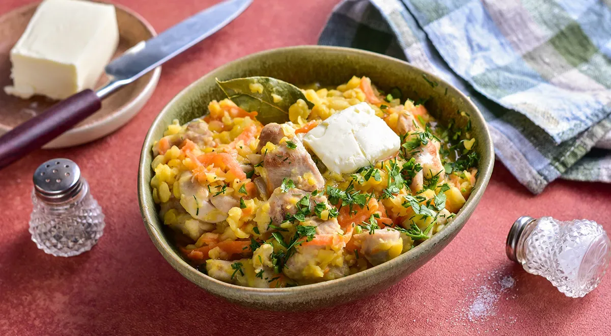 Гороховая каша с курицей