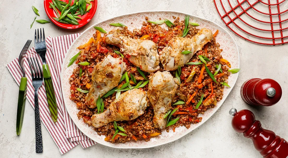 Гречка с курицей в духовке
