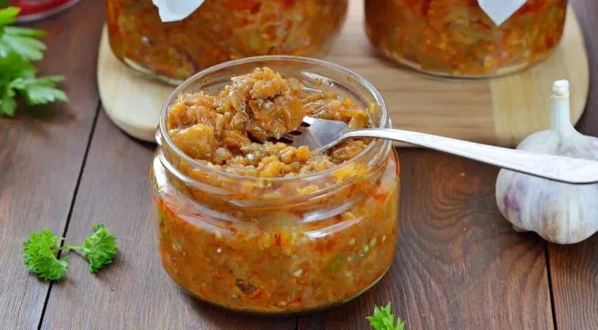 Икра из печёных баклажанов