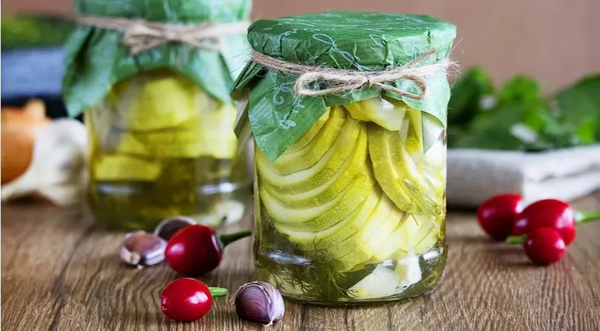 Кабачки маринованные с горчицей на закуску