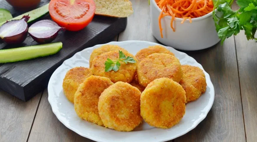 Котлеты с рисом и морковью