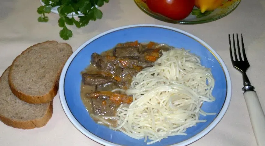 Куриная печень в сливках