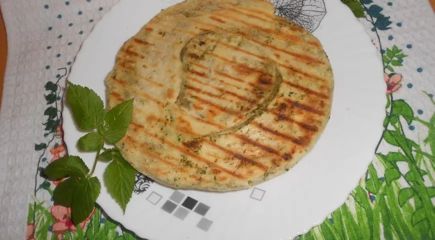 Постные лепешки с зеленью