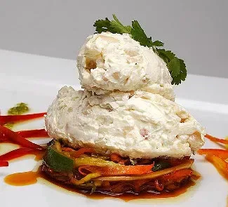 Мусс из кальмара с овощами