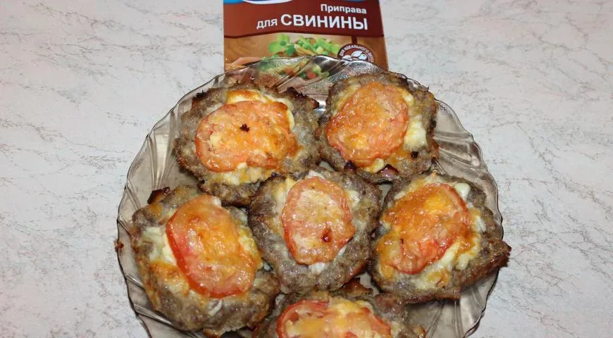 Мясные гнезда из фарша с начинкой