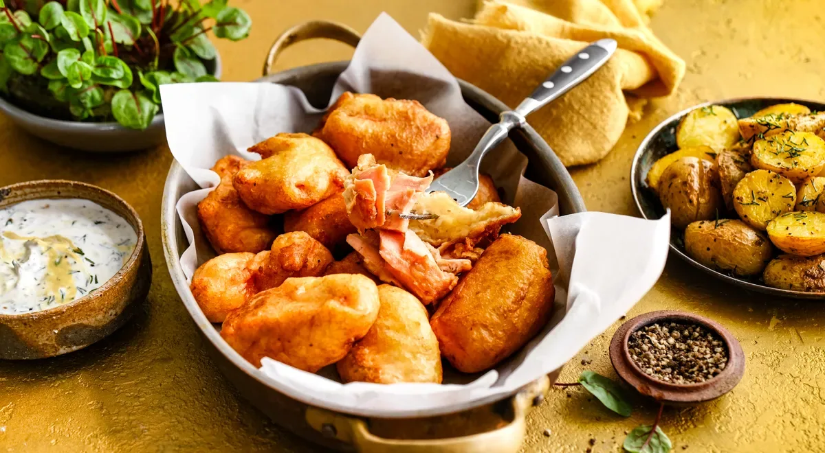 Рыба в луковом кляре