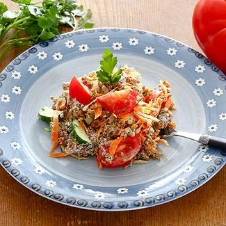 Салат из творога с гречкой в мультиварке