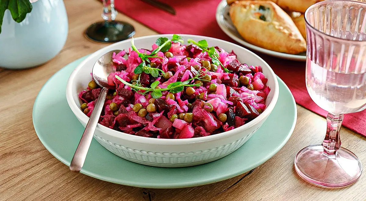 Салат винегрет с квашеной капустой
