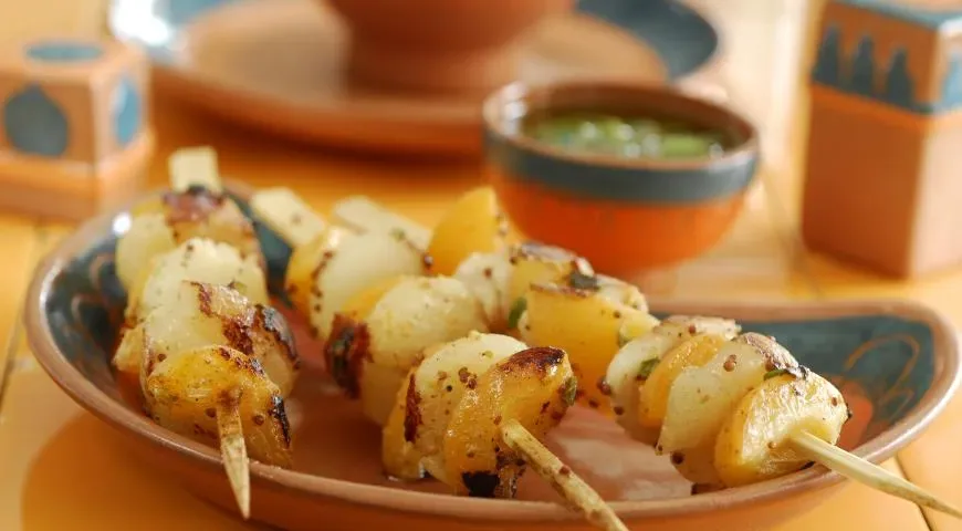 Шашлычки из морского гребешка с абрикосами