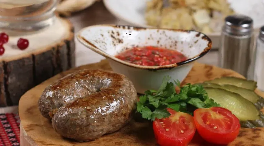 Виртырем, кровяная колбаска с ячневой крупой