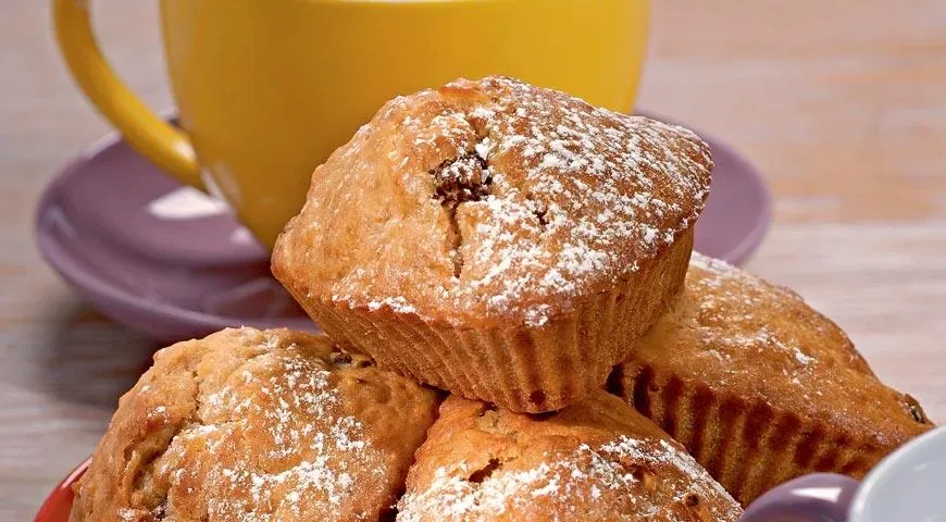 Яблочные кексы с овсяными хлопьями и изюмом