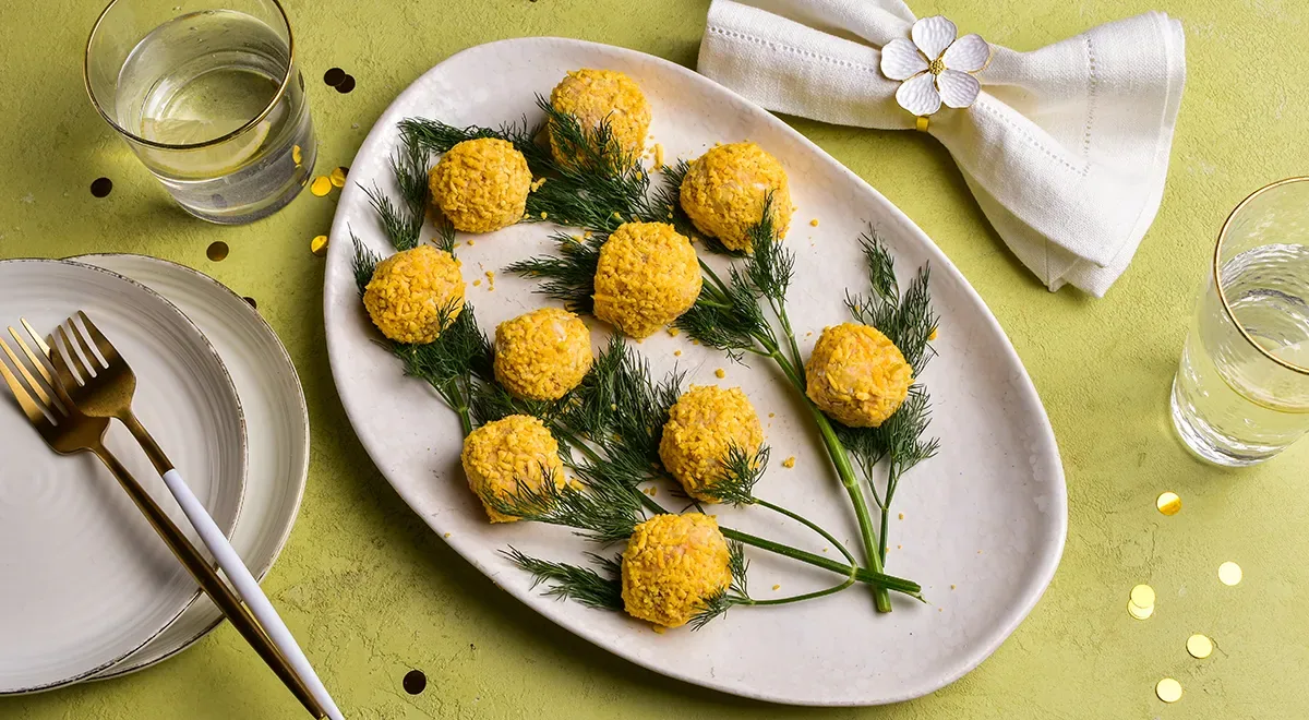 Закусочные шарики Мимоза