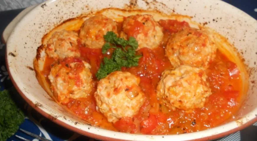 Запеченные куриные шарики с отрубями