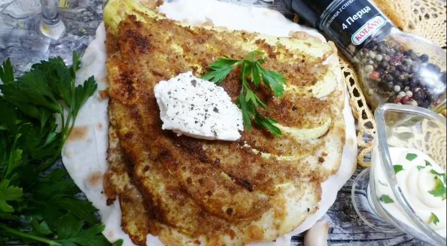 Жареный кабачок-веер